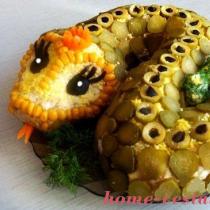 Салат змейка в виде змеи Кулинарные рецепты форумчан